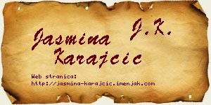 Jasmina Karajčić vizit kartica